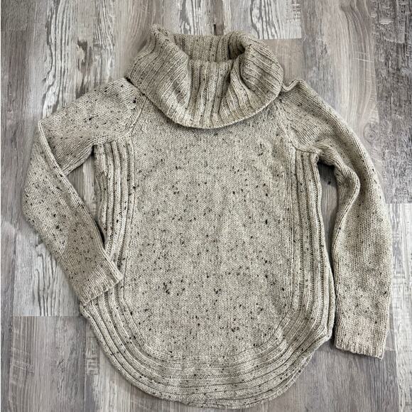 Cynthia Rowley Wool Blend Chunky Knit Sweater Women’s Medium Beige Speckled - Picture 4 of 11